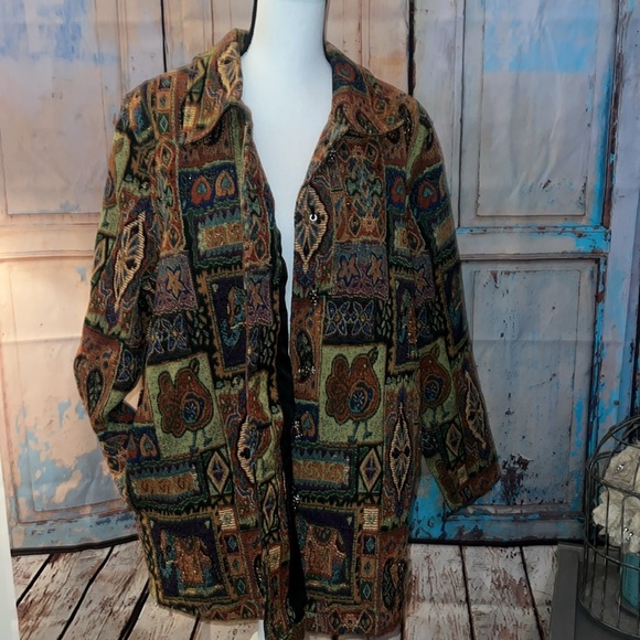 Vintage White Stag Plus artsy eclectic blazer jacket - Picture 7 of 10